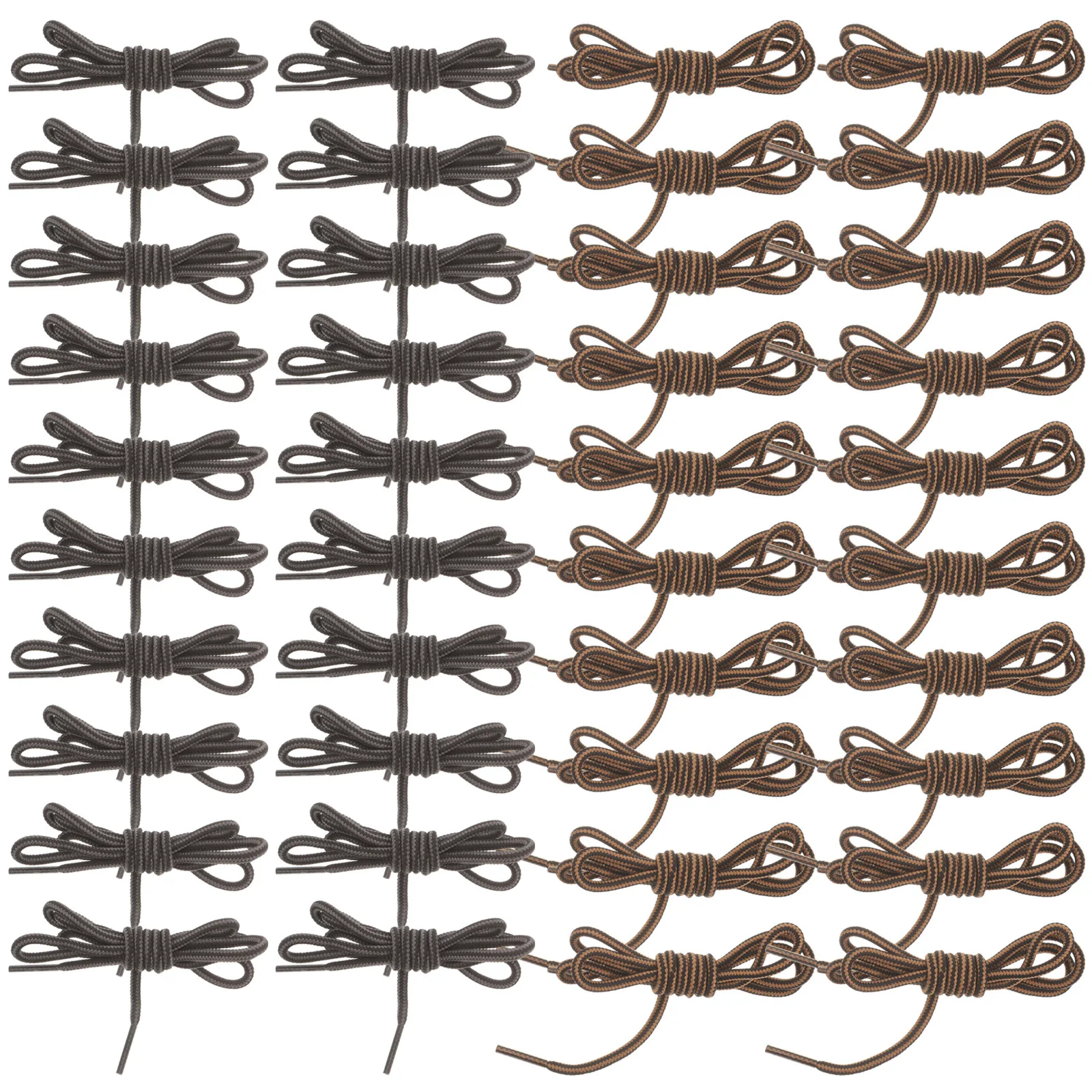 10 pares de cadarços de poliéster resistentes para calçados esportivos, cadarços para botas, substituição de cadarços femininos