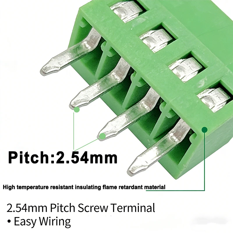 2.54mm Pitch KF128 PCB Wiring Terminal 2-12Pin Screw Terminal Block Connector for Wires 26-18AWG KF128 2.54mm PCB Terminal Block image 5