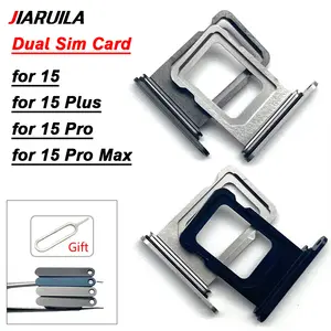 Bilashmart SIM Card Tray iPhone 15 Pro Max Plus Dual Card Slot drawer Holder Chip Tray Sim Card Reader Socket Connector