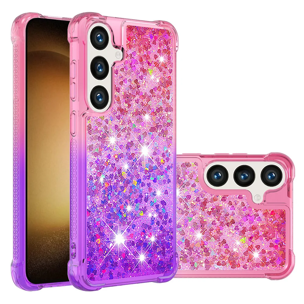 

Quicksand Cases For Samsung S24 A35 A55 A25 A05 A15 A24 A14 A34 A05S S23 FE Ultra Plus 5G Gradient Shockproof Phone Case 10pcs