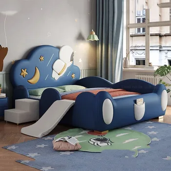 마스터 남아 침대 베이스 프레임, 어린이 미적 목재 킹 사이즈 트윈 어린이 침대, 현대 럭셔리 레토, 결혼 침실 가구