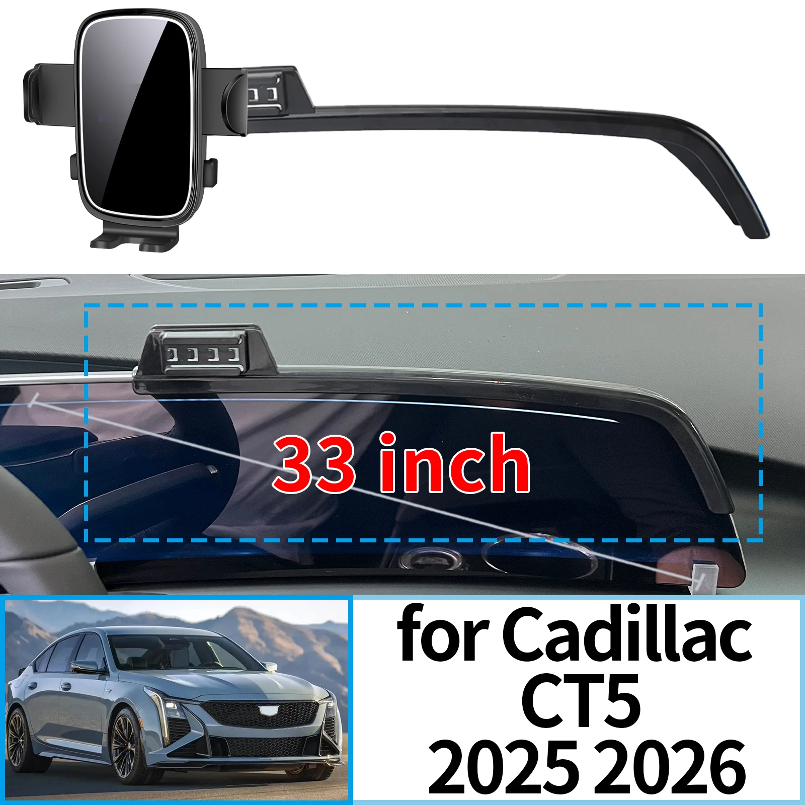 

fit for Cadillac CT5 2025 2026 ​​Stable Clip-On Phone Holder​​ Mount Screen Base No Vibration​ Car accessoires