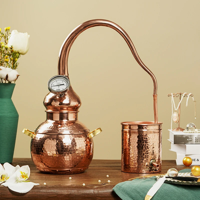 3L Pure Dew Ancient Distillation Machine Gin Berry Gin Distillation Equipment Red Copper Purifier Essential Oil Distiller