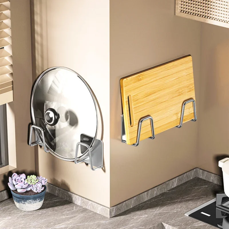 Estante de tapa sin perforación, estante de cocina, tabla de cortar montada en la pared, tabla de cortar, almacenamiento de pared multifuncional, artefacto colgante