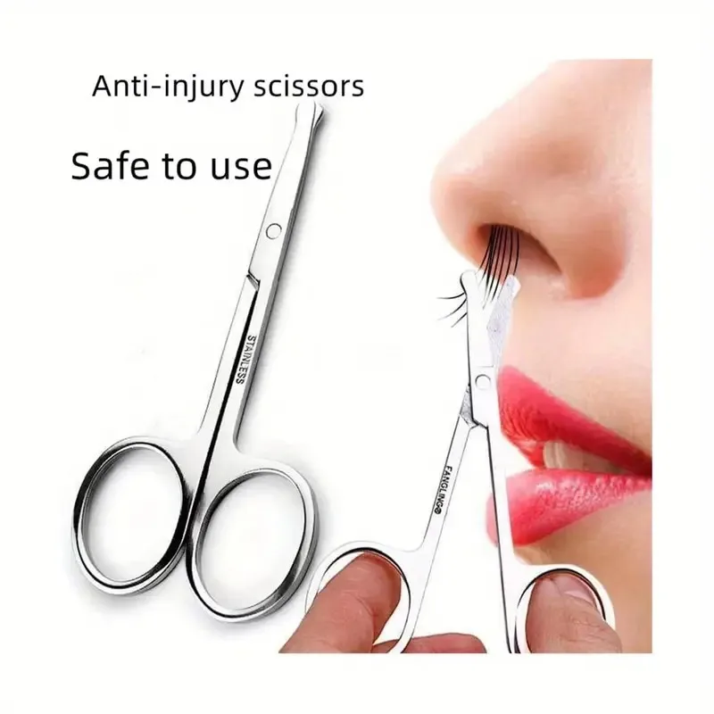 Zestaw nożyczek 1/2 szt. 5 cali, małe, ze stali nierdzewnej, bezpieczne do osobistego przycinania włosów na twarzy.