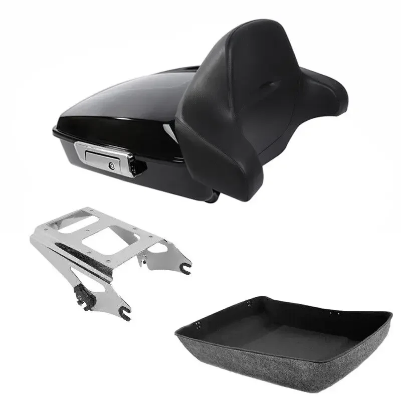 Motorcycle Chopped Trunk Backrest Mount For Harley Tour Pak Pack Street Glide Electra  Road King   2009-2013 12 11