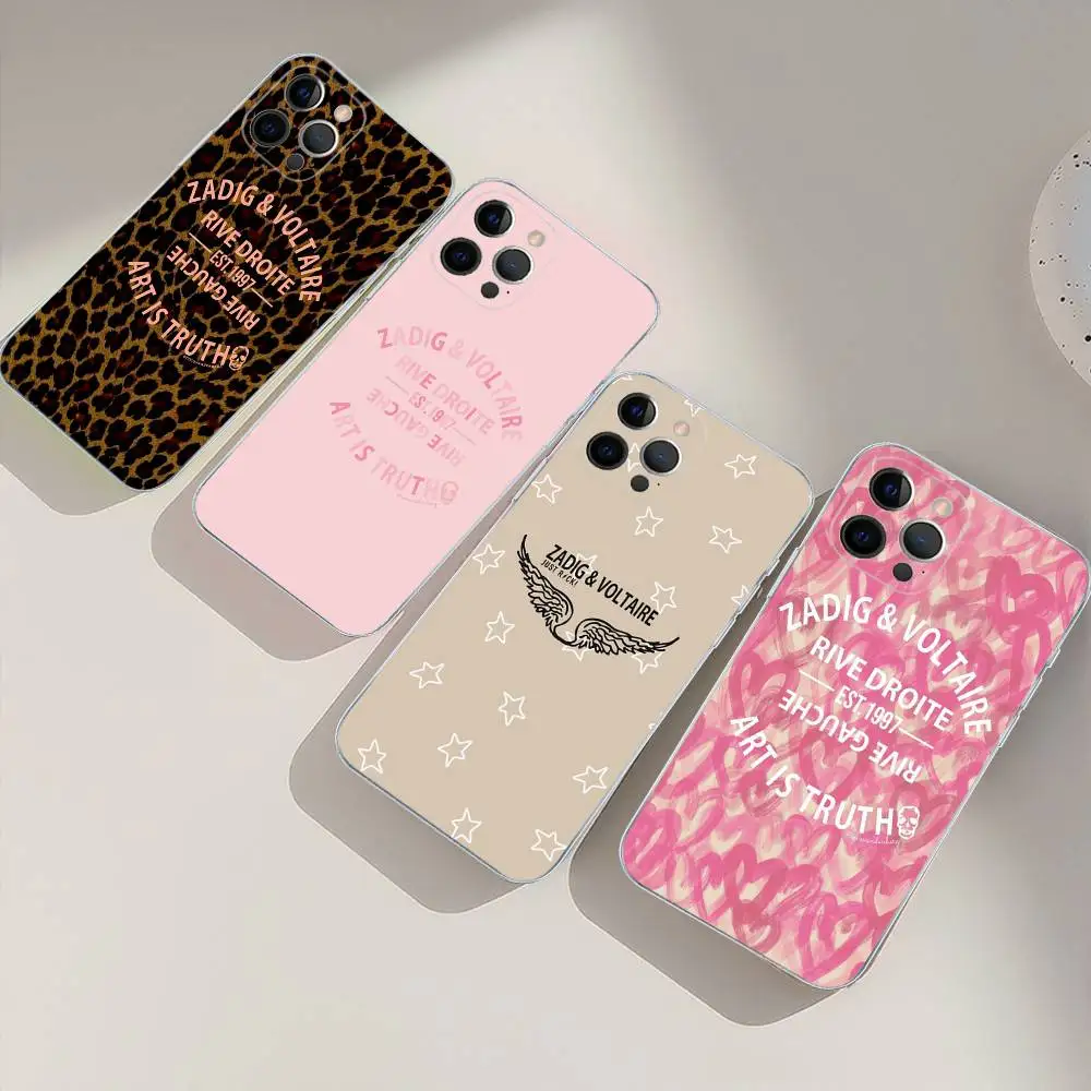 Coque de téléphone tendance Z-Zadig et V-Voltaires pour iPhone 17 Air 16 Pro Max 15 14 13 12 11 Plus