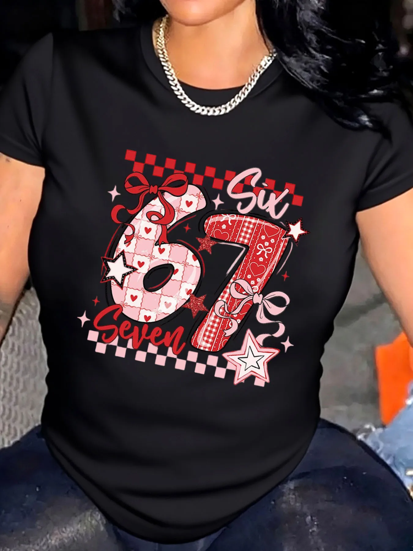 

Женская футболка больших размеров на день рождения, 67-й номер, семь вечеринок, одежда на открытом воздухе