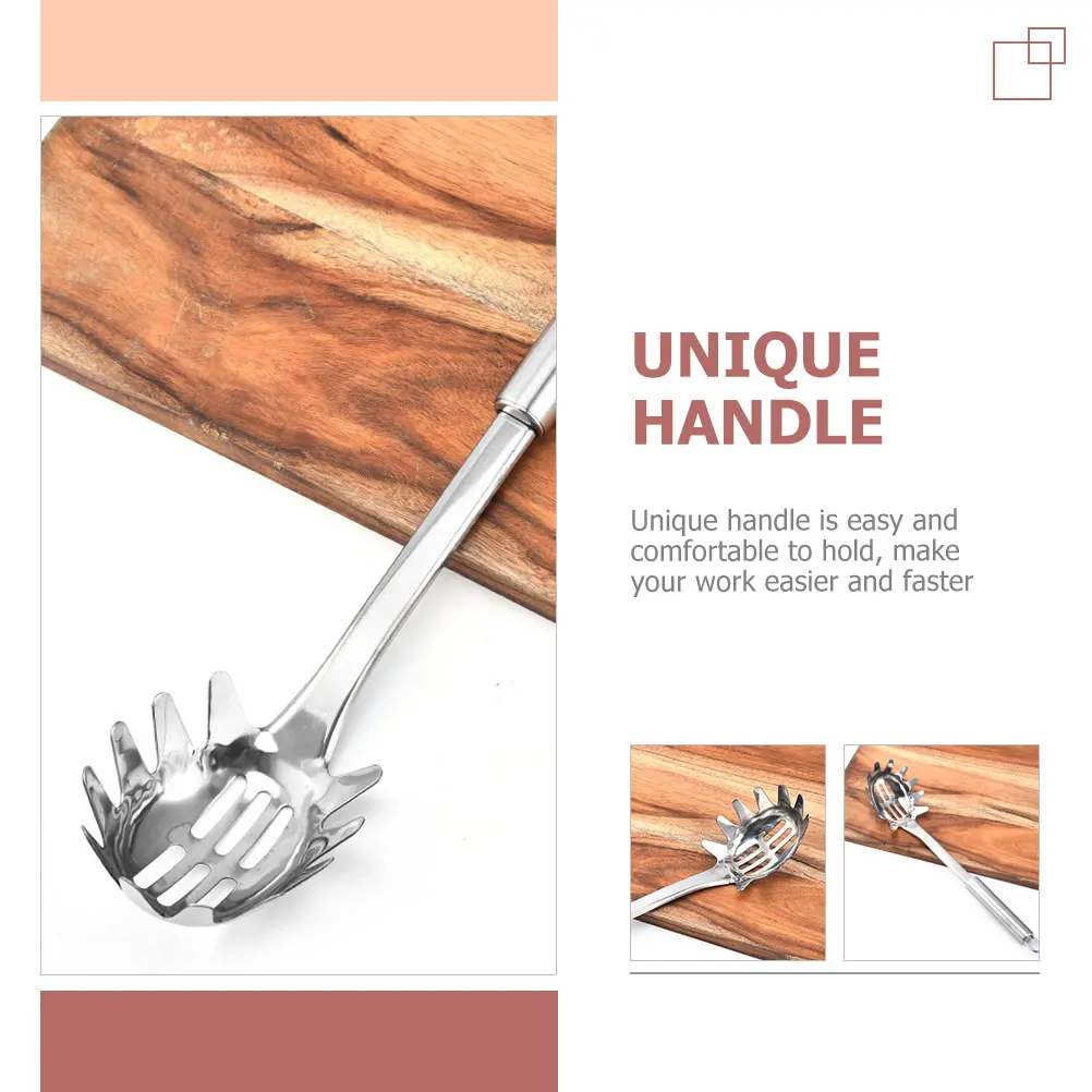 

Pasta Spoon Kitchenware Stainless Steel Noodle Strainer Reusable Cooking Utensil Egg Scoop Home Restaurant Practical