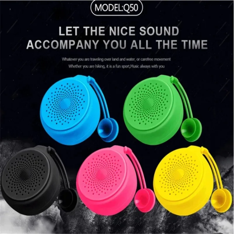 Suction Cup Bluetooth Speaker with Waterproof Design for Bathroom Shower and Outdoor Activities