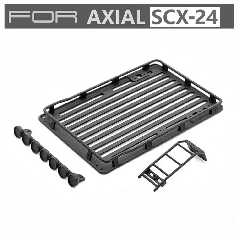 1/24 Crawler Car Nylon Roof Rack & Light & Rear Ladder sets fit Axial SCX24 Jeep Wrangler RC Truck 1 24 Radio Control toy