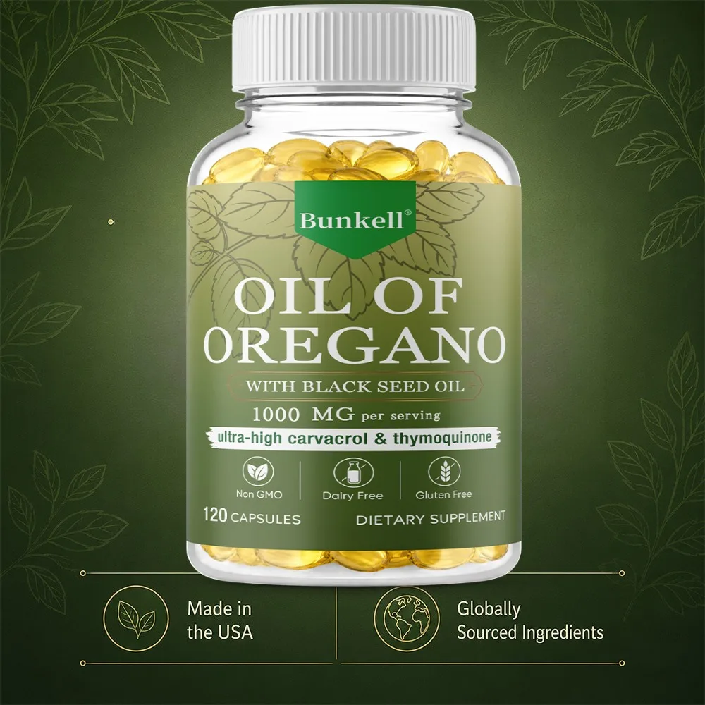Oil of Oregano - Contains Black Seed Oil, Which Promotes Immune and Digestive Health, Fights Inflammation, and Relieves Bloating