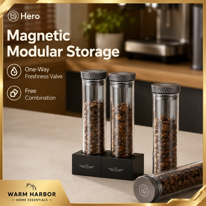 Hero Coffee Bean Storage Canister Portable Sealed Container One Way Valve Magnetic Modular Design Coffee Organizer For Home Cafe