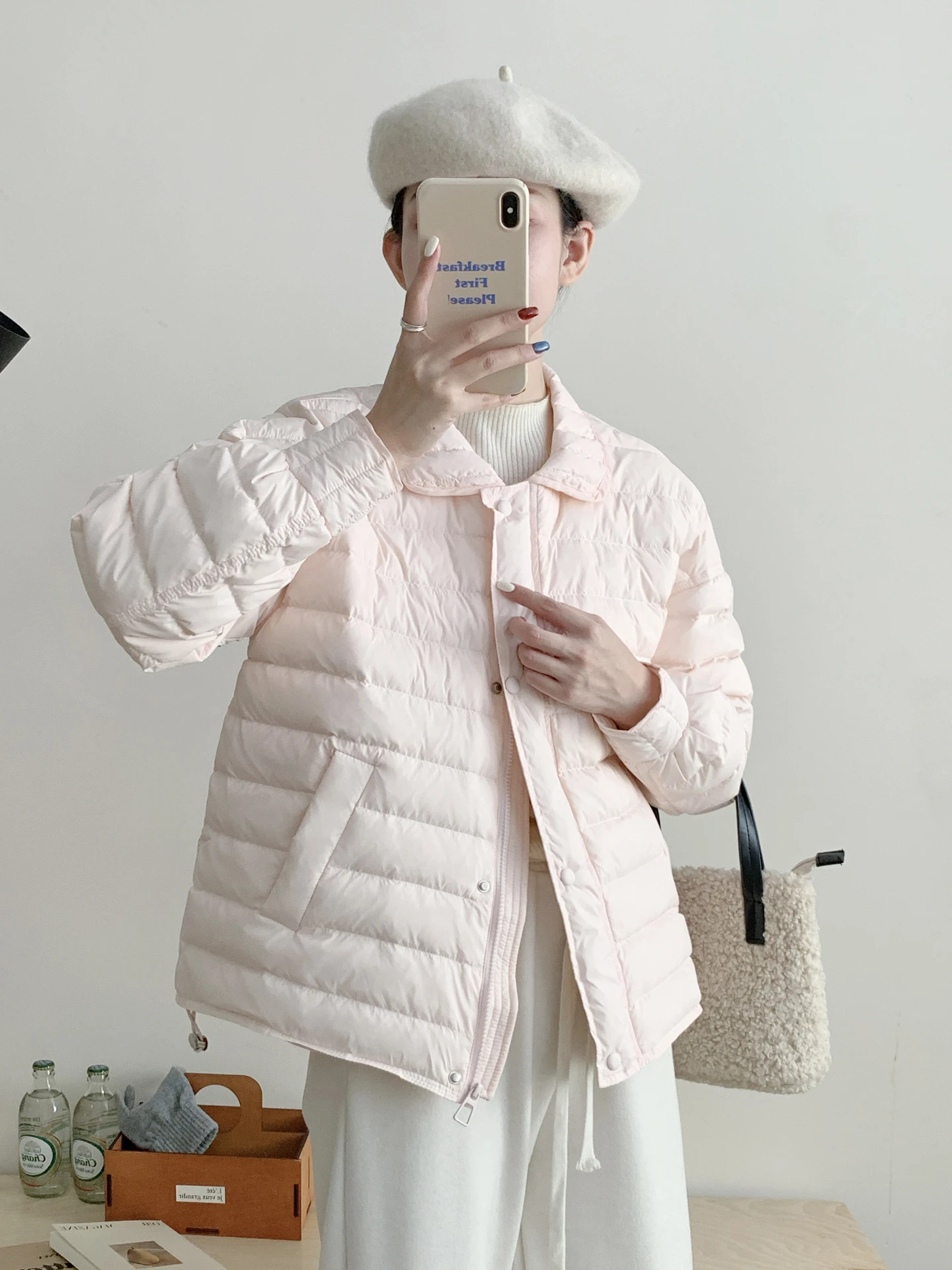 

Sli Loose Cotton Jaet Women's Faionable Collared Outerwear Sweet Good Looking Winter Coat Korean Sle plus Size
