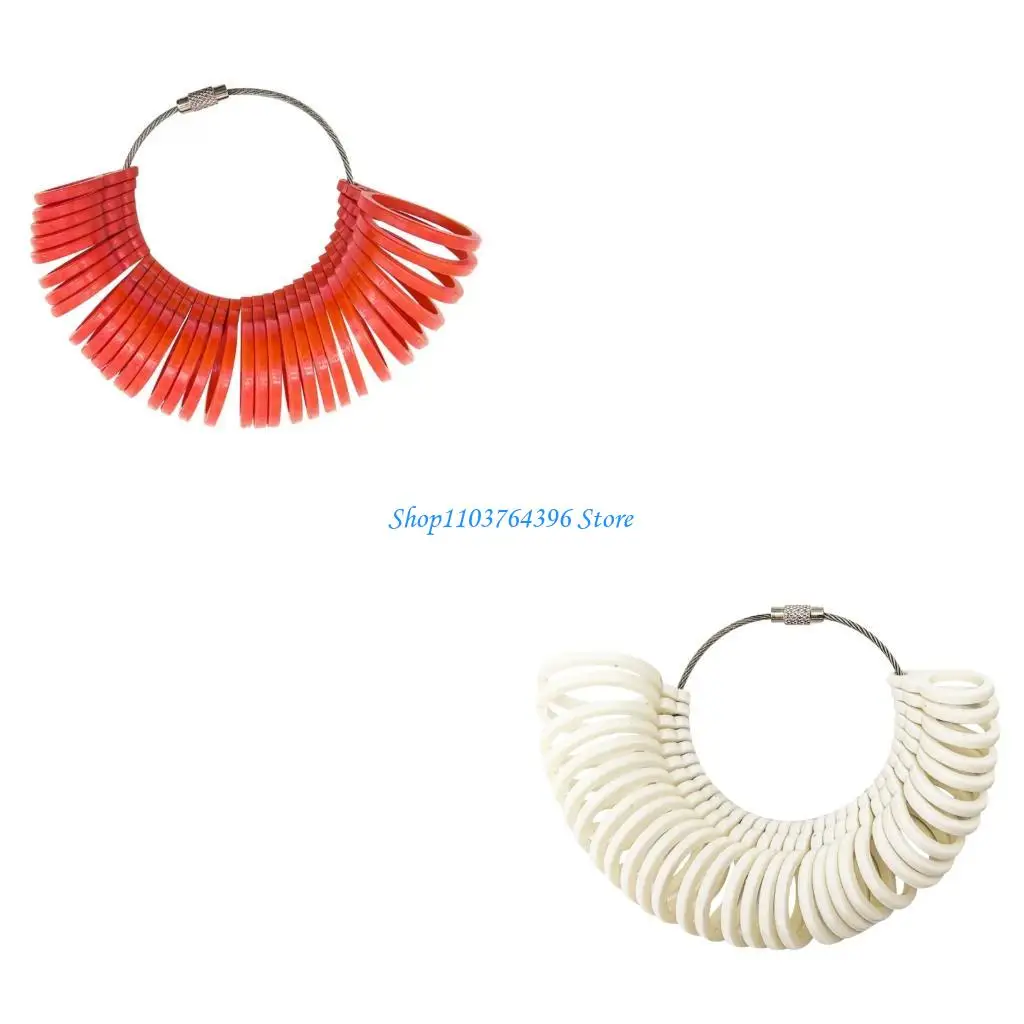 

Retro Rings Sizer Tool for Accurate Finger Measurement 5 Color Plastic Construction Compact Jewelry Measuring Aid