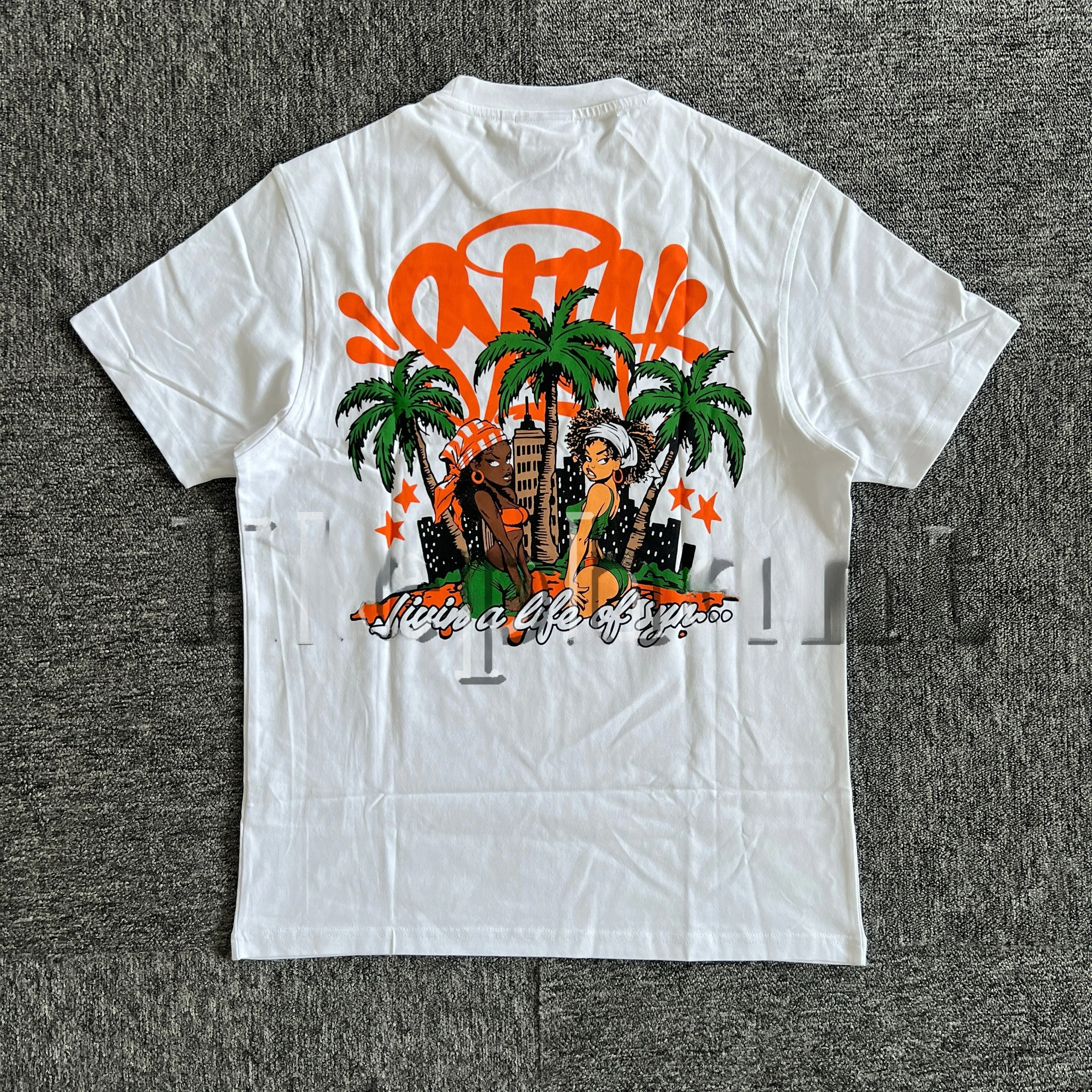 

CentralCee SYNA WORLD ort Sve Hip Hop Streetwear T-irt Beach Girls Casual Spor Cotton round Ne Top for Teens