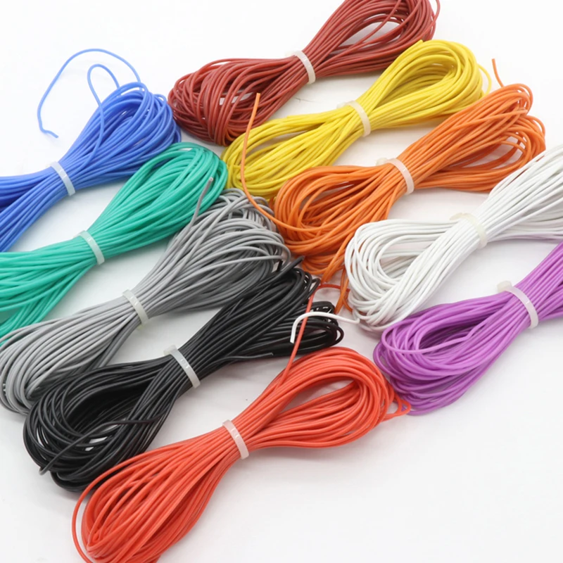 1M/5M Ultra Soft Silicone Wire High Temperature Flexible Copper Heat-resistant cable 30 28 26 24 22 20 18 16 15 14 13 12 10 AWG