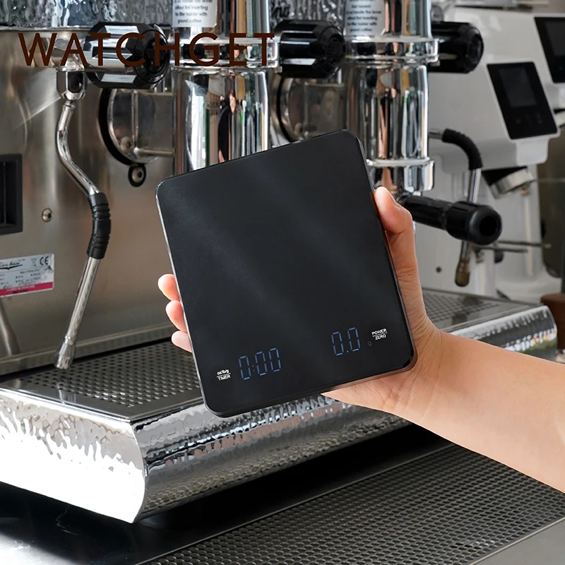 watchget 3kg/0.1g Coffee Scale with Timer Digital Coffee Scale for Pour Over and Drip Coffee Rechargeable Kitchen Scale