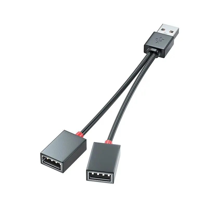 Car Mounted 1 to 2 USB Branching Multi-functional Adapter for Mobile Phones, Tablets, and Extended Multi Interface Hubs