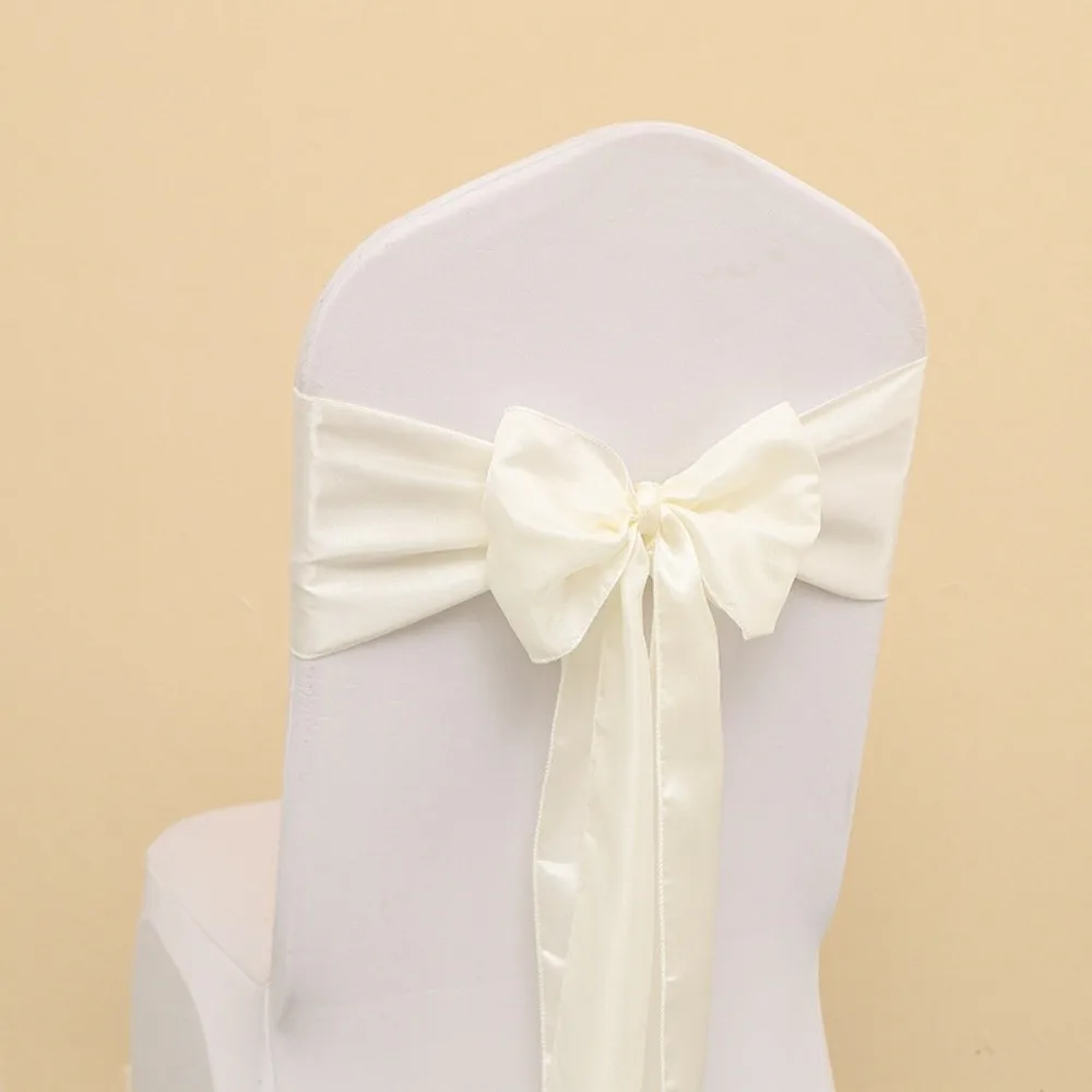Universal Fit Butterfly Ties Satin Chair Sashes Self Tie Elegant Design Wedding Chair Bows Chair Cover Decoration Wedding Party