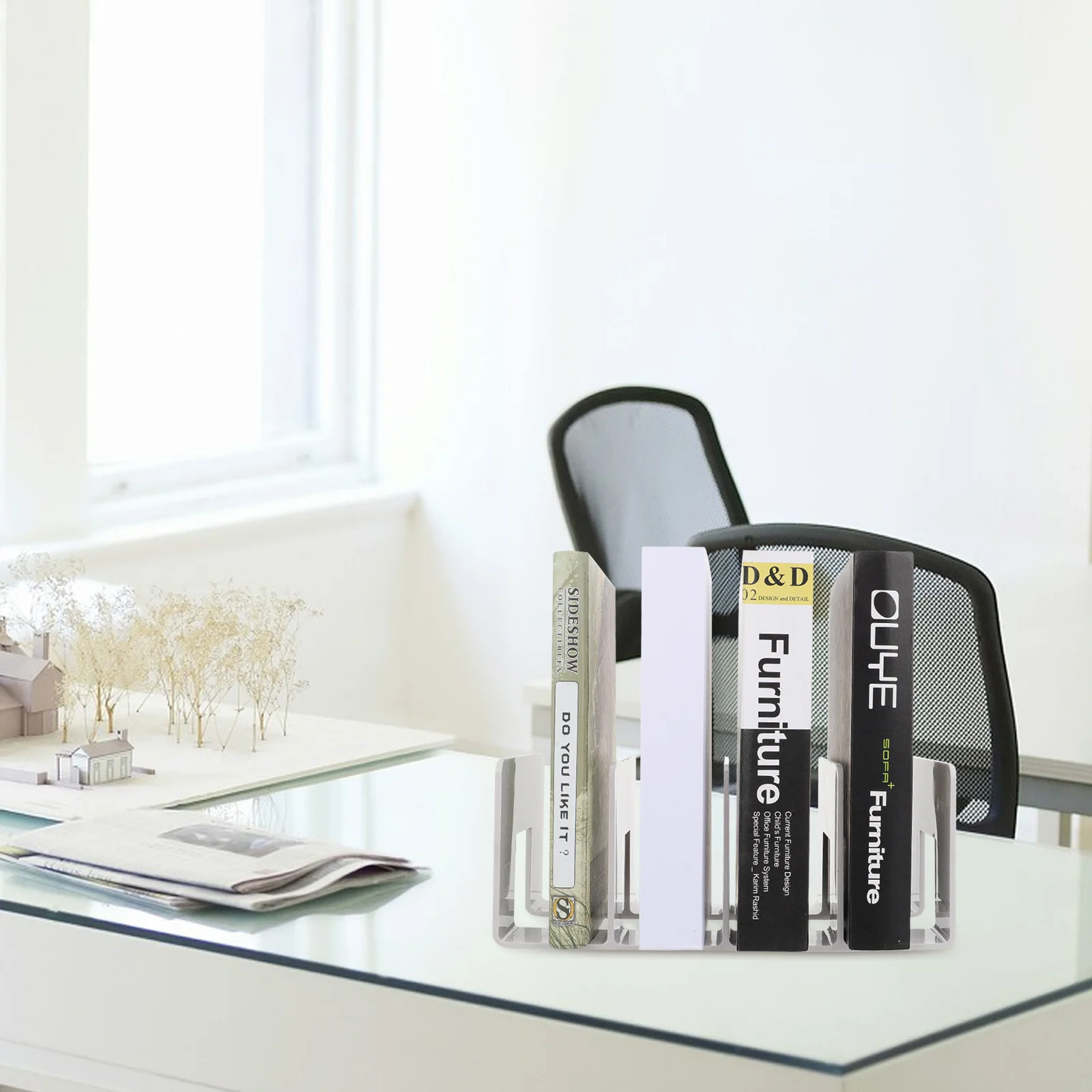 1-個のアクリルブックエンド頑丈なブックオーガナイザー家庭用オフィスライブラリデスクトップ棚ブックストッパー本棚ブックエンド