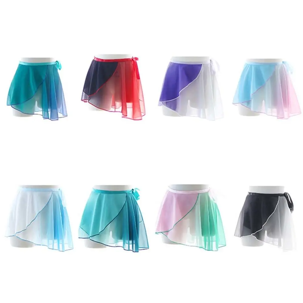 One Size Ballet Rok Nieuwe Gradiënt Chiffon Dancewear Een Stuk Ballet Dans Wrap Rok Meisje