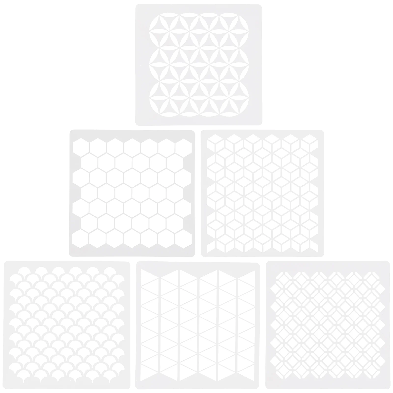 

6 Pcs Painting Accessories Template Board Spraying Wall Geometric Templates