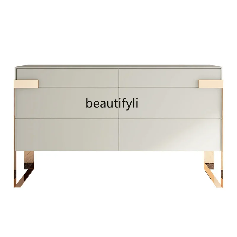 

Новый стиль, американский светлый комод класса люкс, комод с шестью ящиками, входной шкаф из массива дерева, комод, ТВ-кабина