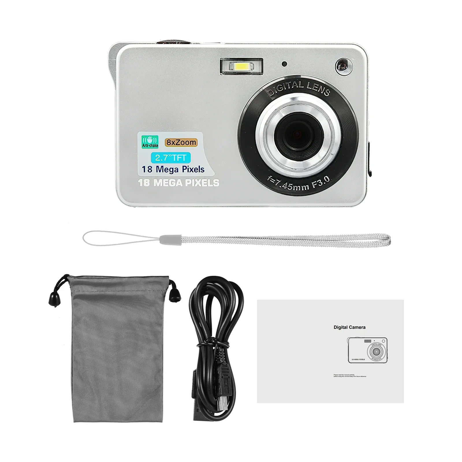 Digital Camera for Photography Digital Zoom Children Campact Video Camera Auto focus Anti-shake Beginner MP3 Player Vlog Camera