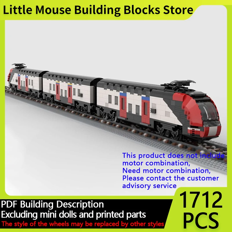 

City Car Model MOC Building Bricks Swiss Regional Electric Train Modular Technology Gifts Holiday Assemble Children Toys Suit