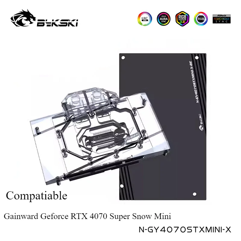 

Bykski GPU Water Block For Gainward Geforce RTX 4070 Super Snow Mini,Video Card Water Cooling Radiator,N-GY4070STXMINI-X