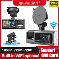 3Lens Dash Cam for Cars Video Recorder 1080P Front Camera WIFI Car DVR Rear View  Camera for Vehicle Black Box Car Assecories