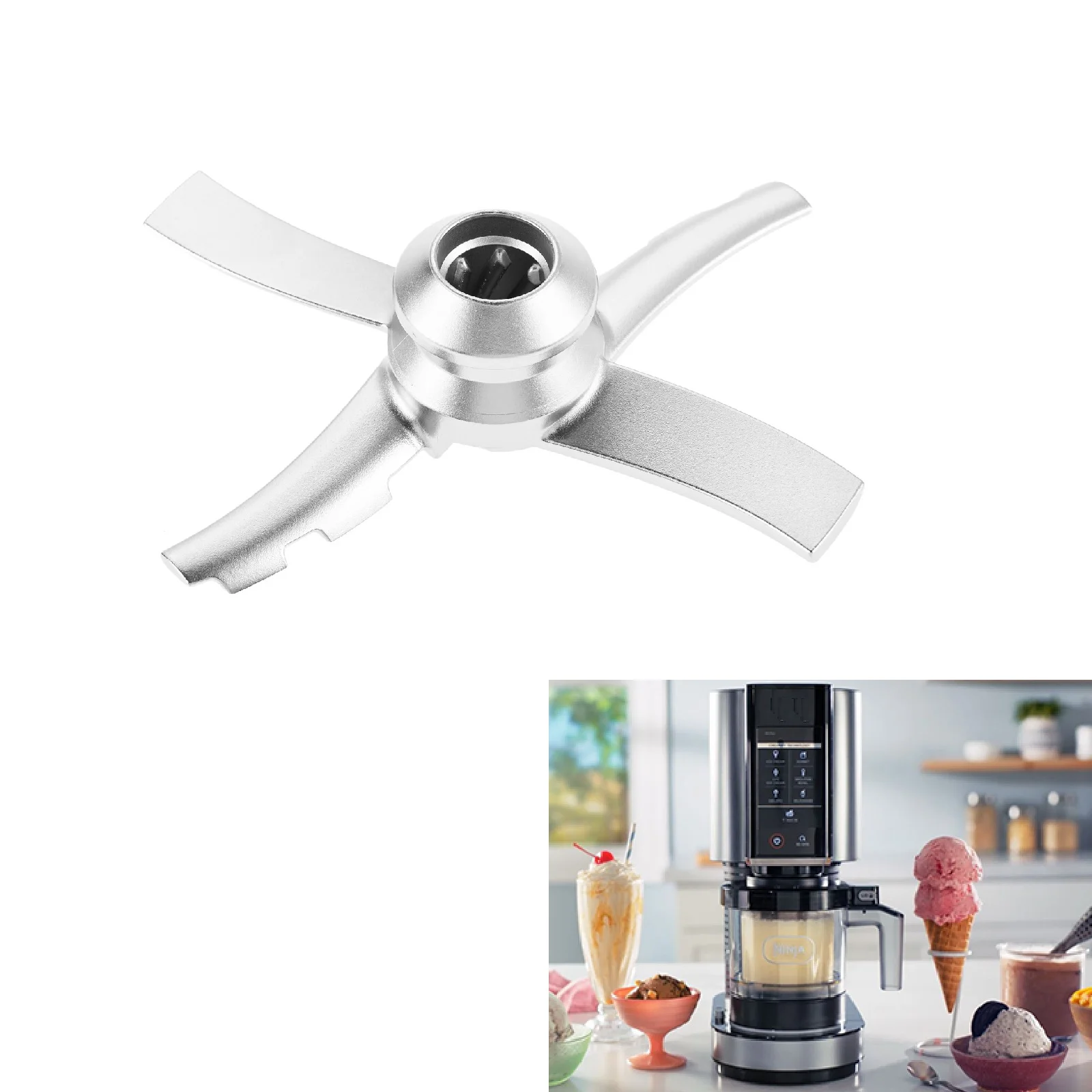 1pc Ice Cream Makers Paddle Blade NC301 fit for Ninja NC300 Series Machines NC301 NC299AMZ Solid Stainless Steel Replacements