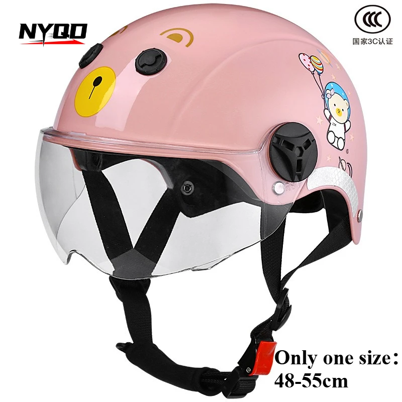 

New Children Helmet Girls Boys Headwear Electric Vehicles Four Seasons Battery Motorcycle Equipments Hat Riding Half Helmet