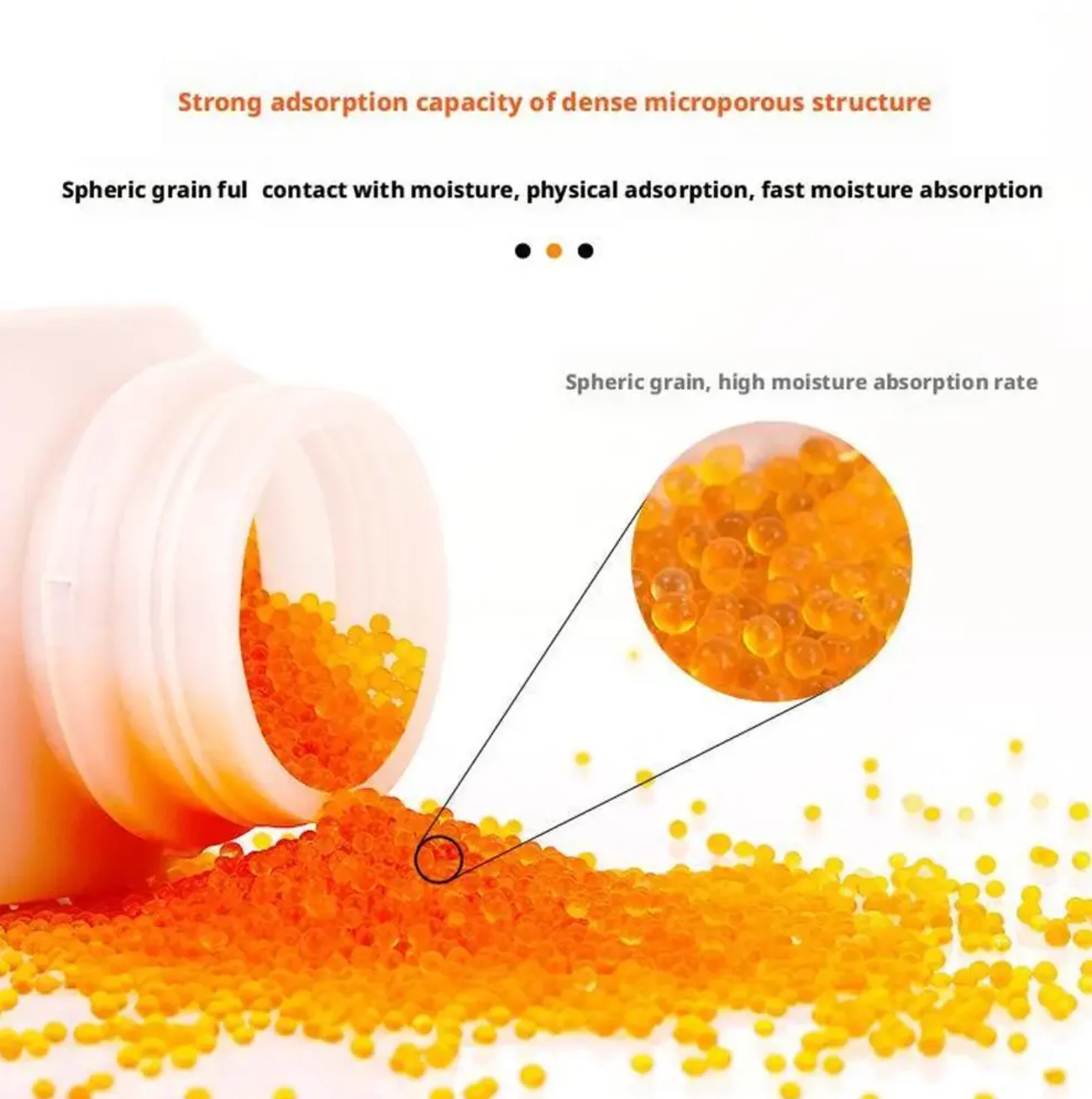 500g Blue/clear/orange Waterproof Reusable Silica Gel Beads Bottles Moisture Absorber Electronic Product Desiccant Dehumidifie