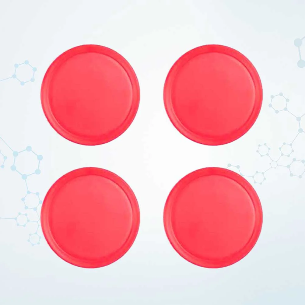 

4 PCS Mini Air Hockey Pucks Handles Paddles Replacement Table Disc Red Supplies