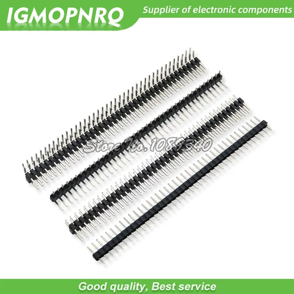10PCS/lot 40 Pin 1x40 2x40 Single Double Row Male 2.0 Breakable Pin Header Connector Strip For Arduino Black 2.0MM 90 degrees