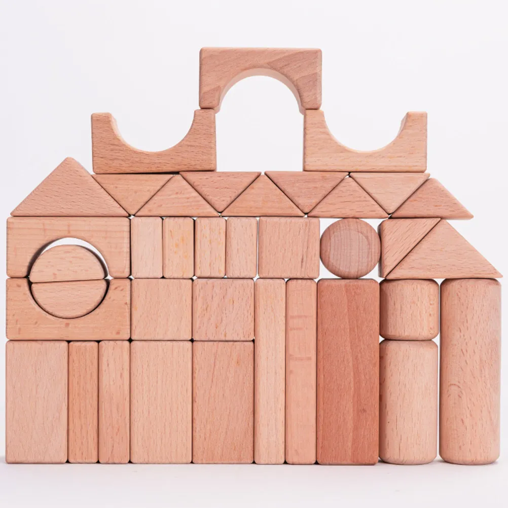 

1Set Beech Granule Block Wooden Solid Smooth 6Cm Cuboid DIY Decorating Craft Kids Early Education Beech Granule Block