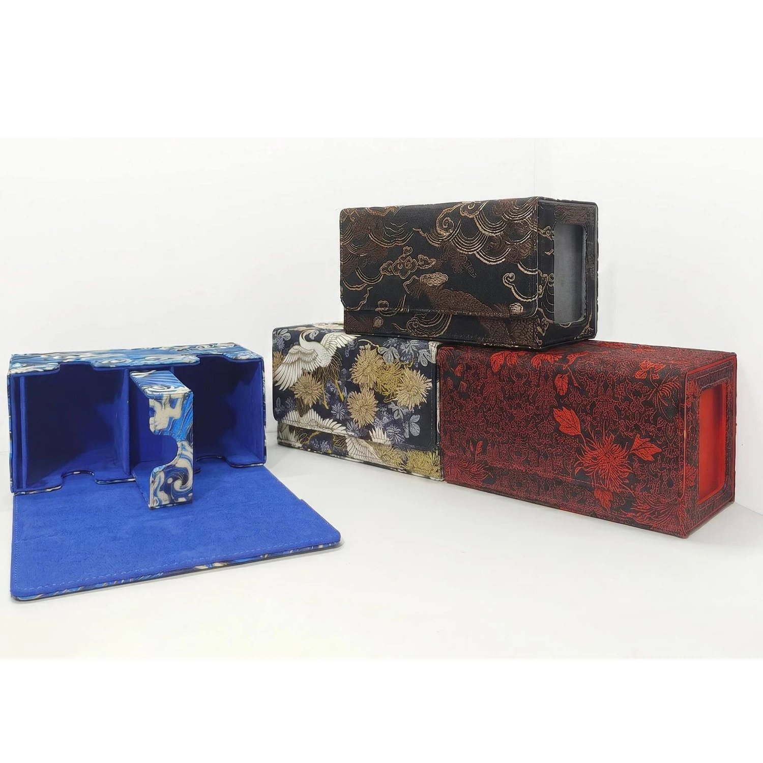 

Diy Self Made Dual Deck Card Storage Box with Dice Box Tcg Ws Opcg Ptcg High-End Leather Card Storage Box Anime Cards Gift Toys