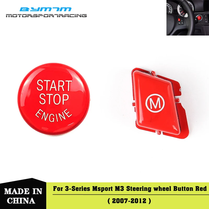 

Car Switch Accessories with START Stop Engine Button Car Steering Wheel M Model Red for BMW 3 Series M3 E90 E91 E92 E93