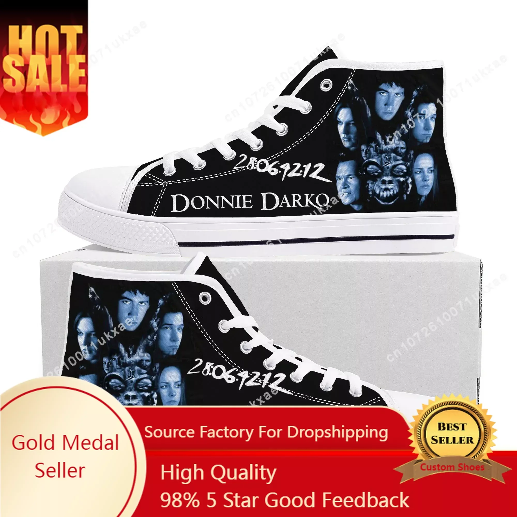 

Donnie Darko High Top Sneakers Mens Womens Teenager Canvas High Quality Sneaker Casual Custom Made Shoes Customize DIY Shoe