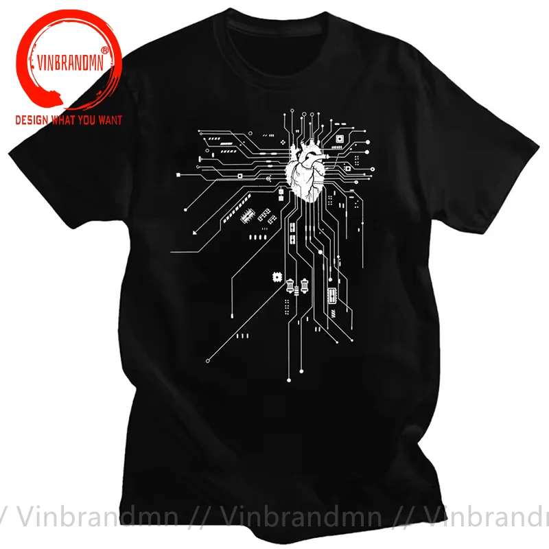 CPU Processor Circuit Diagram T Shirt Men Summer T-shirt Circuit Board Funny Men's Tops Fashion Tees Homme Brand Unisex Clothing