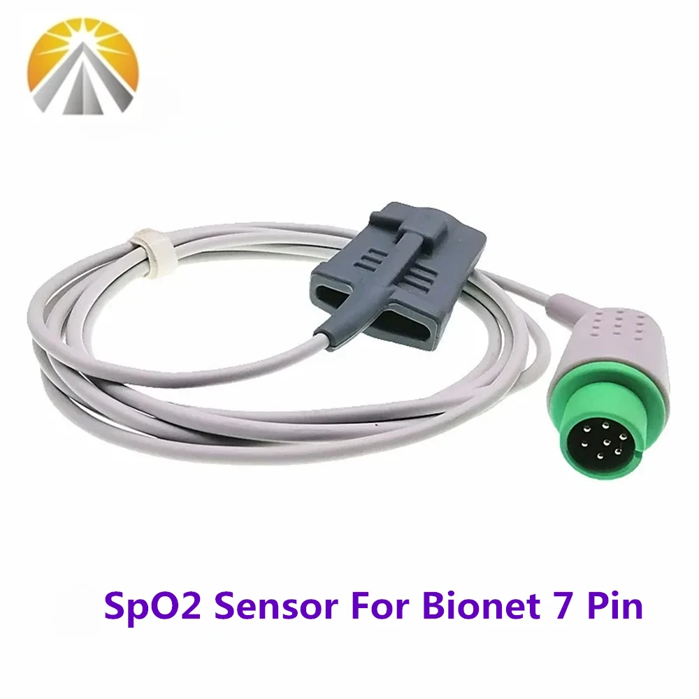 Round 7 Pin SpO2 Sensor Reusable for Bionet SpO2 Sensor BM3 BM5 BM7 Pulse Oximeter Heart Rate Probe Neonate Child Adult Vet Use