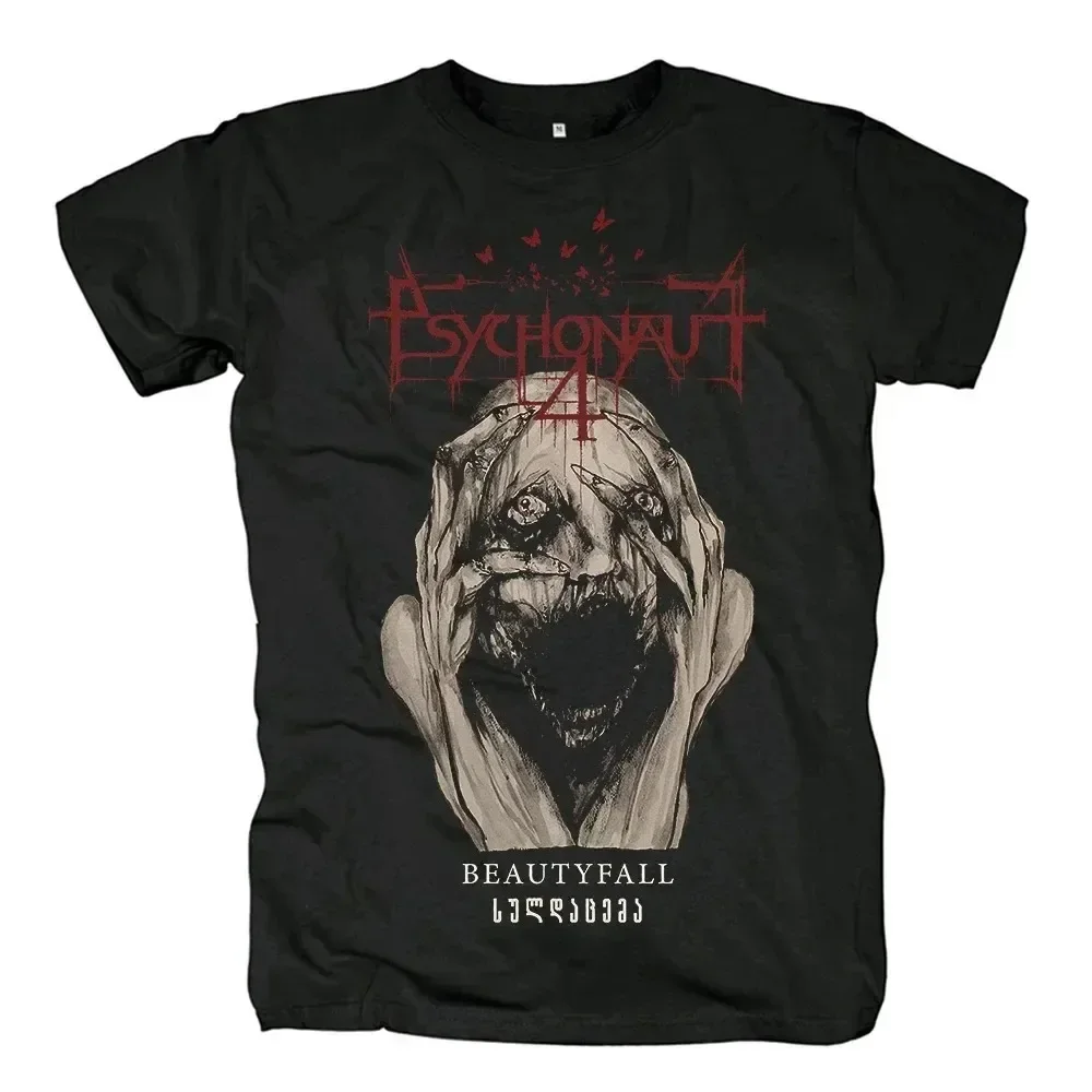 Psychonaut4 camiseta banda de metal preto dos homens diversão padrão impressão algodão t camisa harajuku streetwear camisetas roupas unisex