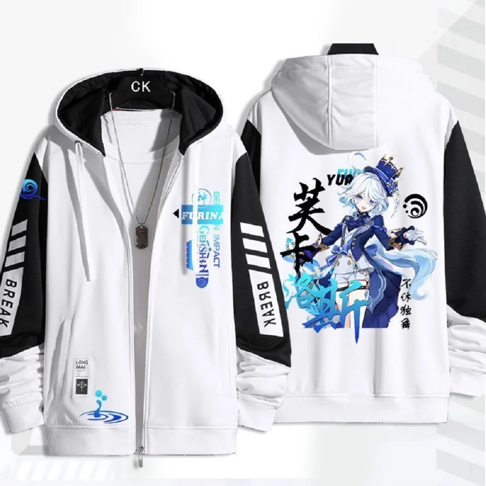 

Anime Genshin Impact Furina Hooded Jackets Boys Girls kids New Fashion Outwear Hoodies Sportswear Men Women Unisex hoodies