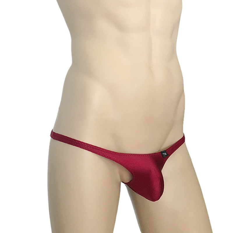 Men\'s Sexy Thongs Elastic Nylon Light Tight Pocket Men\'s Underwear Mens Low-waist Bikini Under Pants Trunk Crocking For Men