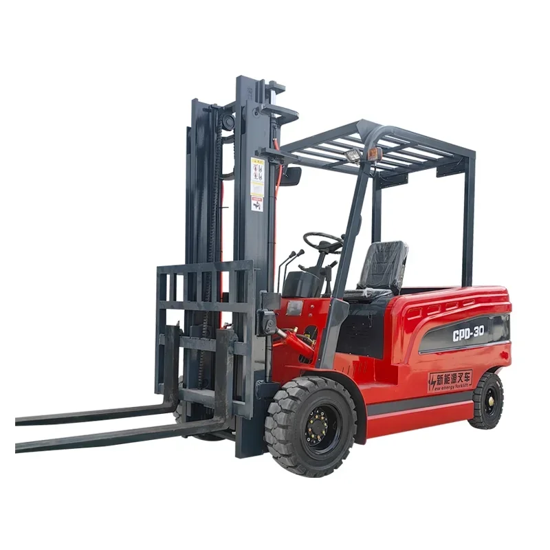 Electric forklift small 1-4 ton automatic lead-acid lithium battery four-wheel ride-on hydraulic lift loading unloading truck