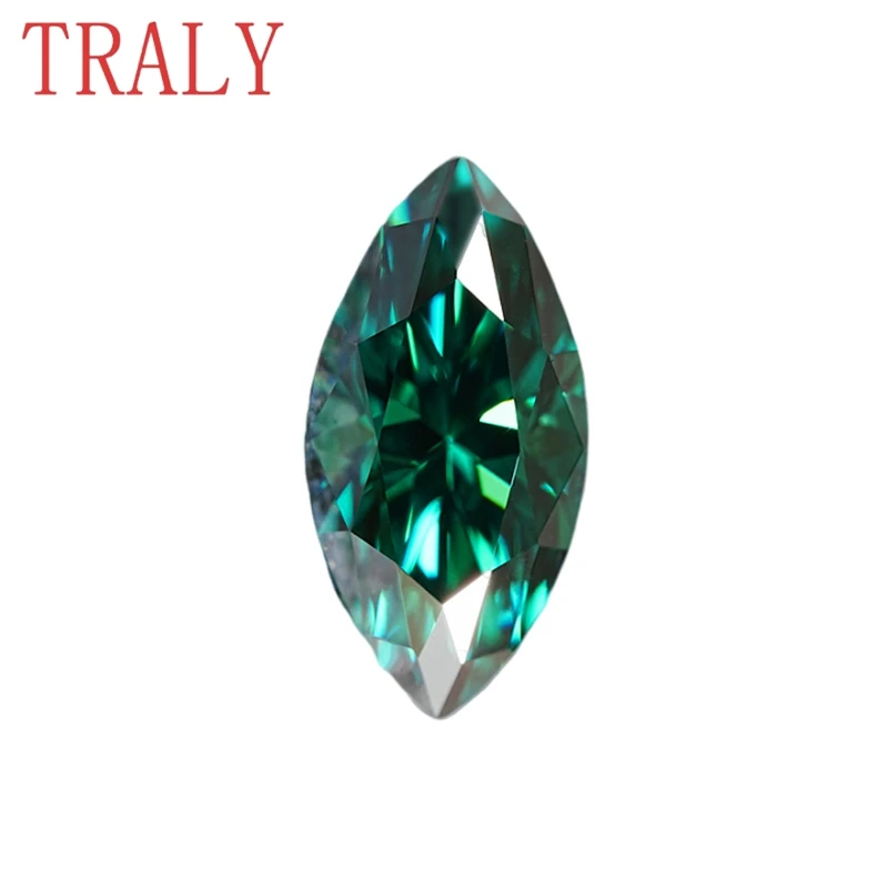 Green Colour Marquise Cut Moissanite Loose Stone 1CT- 3CT Lab Grown Gemstone Pass Diamond Teste with GRA  Jewelry Certificate