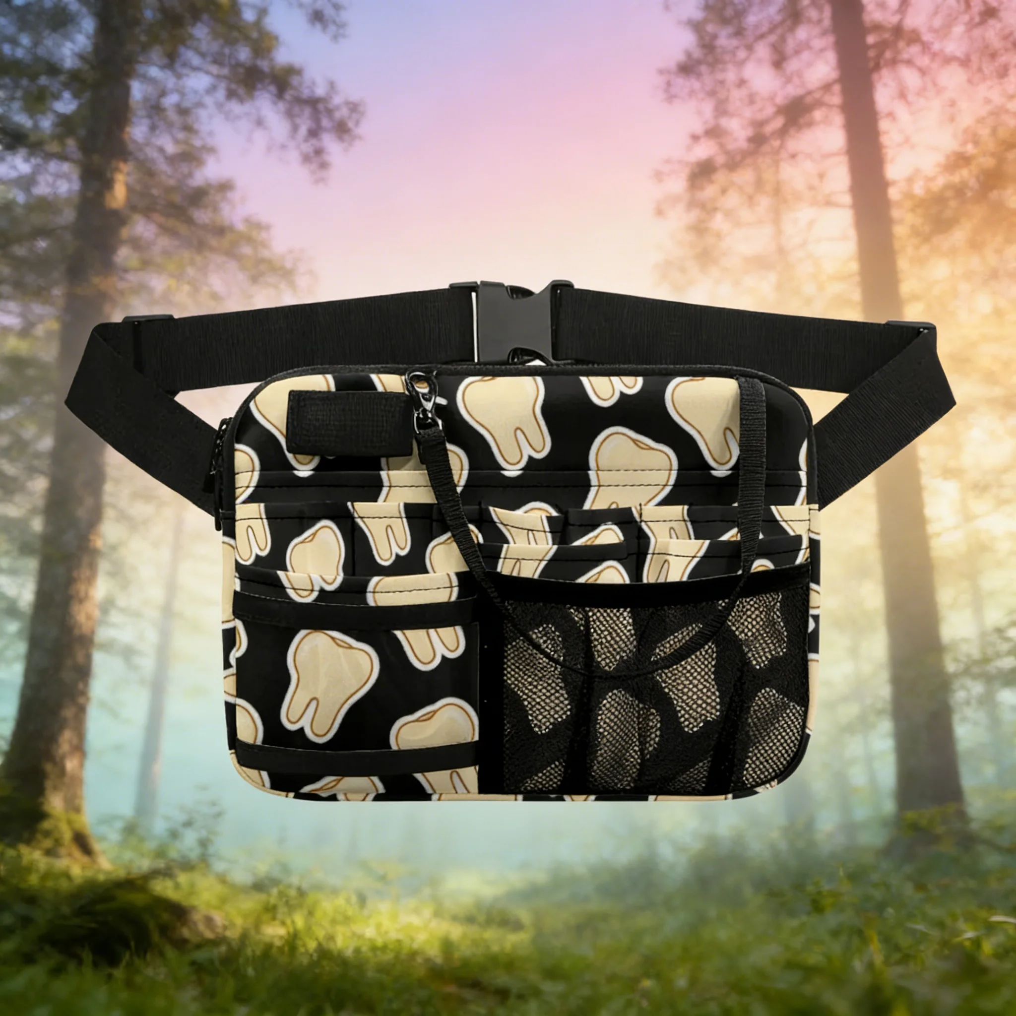 

Поясная сумка с изображением сахарного черепа ко Дню мертвых, регулируемая, прочная, для активного отдыха на природе