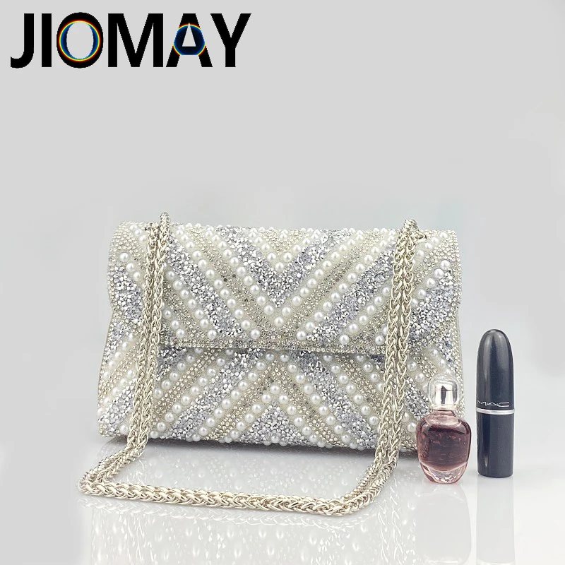 Imagem -02 - Jiomay-bolsas de Ombro Glamorosas para Mulheres Bolsas de Designer de Luxo Bolsas Portáteis Bolsala de Casamento Bolsa de Pérola Nova Moda